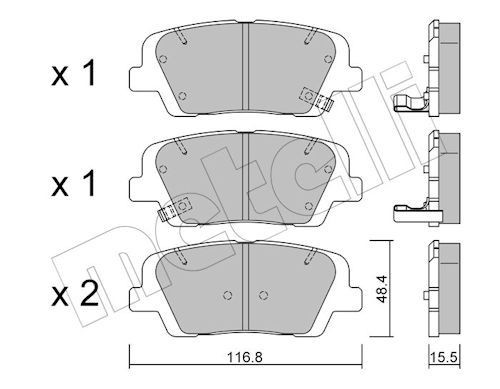 METELLI Bremseklosser 22-0901-0 Klosser METELLI Hyundai SANTA FE 22-0901-0