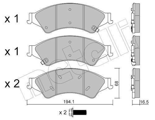 METELLI Piduriklotsid 22-0971-0 METELLI 22-0971-0 Piduriklotsid FORD USA Explorer (U251) 4.6 4WD 296 hj 2007