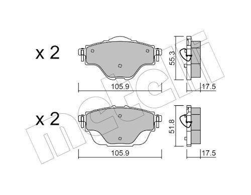 METELLI Plaquettes de frein 22-0988-0 Opel CORSA Plaquettes de frein METELLI 22-0988-0