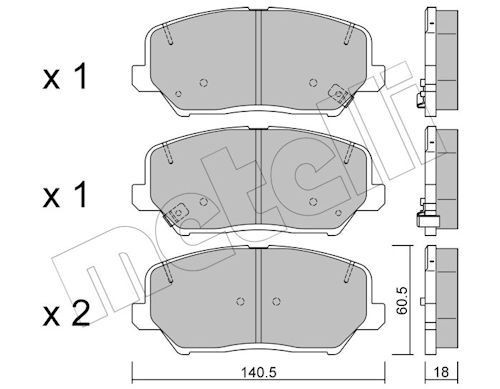 METELLI Bremseklosser 22-0997-0 Bremsebelegg METELLI Hyundai SANTA FE 22-0997-0