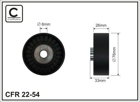 CAFFARO Deflection / Guide Pulley, v-ribbed belt 22-54 CAFFARO 22-54 genuine Ford Escort MK3 Convertible guide pulley price