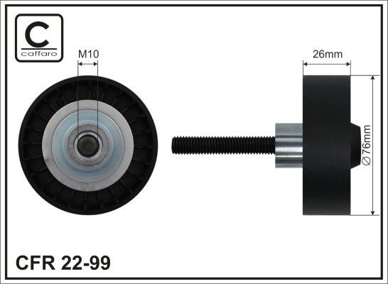 Deflection / Guide Pulley, v-ribbed belt CAFFARO 22-99 CAFFARO 22-99 Seat IBIZA 2008 Deflection pulley price