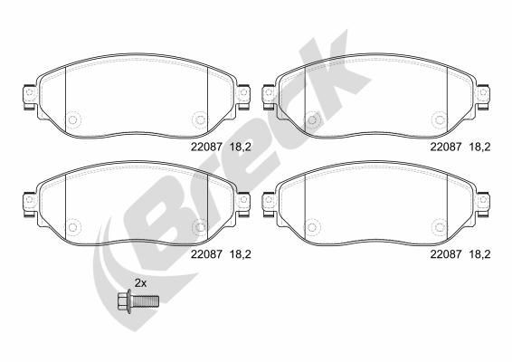 BRECK Plaquettes de frein 22087 00 703 00 Jeu de plaquettes de frein BRECK LEAF 22087 00 703 00 pas cher