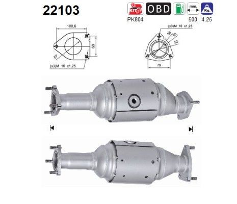 AS Catalyseur 22103 AS 22103 Précatalyseur Honda Accord CL7 d'origine prix