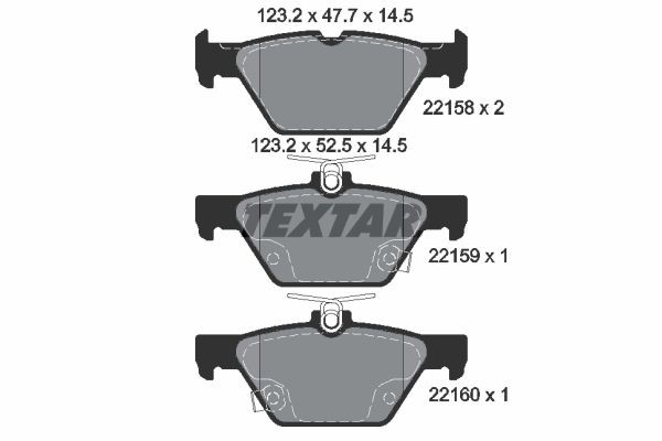 TEXTAR Bremseklodser 2215801 TEXTAR 2215801 Klodser SUBARU Impreza V Sedan (GK) billig