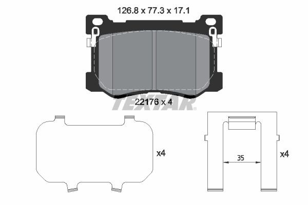 TEXTAR Brzdové doštičky/platničky 2217601 Športové brzdové doštičky TEXTAR Kia NIRO 2217601