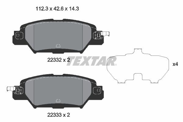 TEXTAR Bromsbelägg 2233201 2233201 TEXTAR bromskloss Mazda MX-6