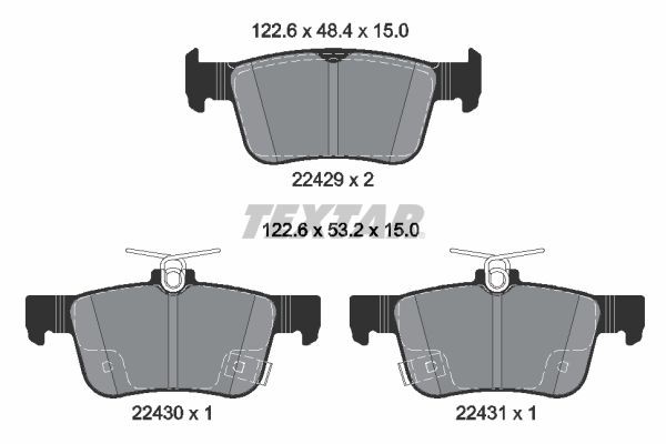 TEXTAR Kit pastiglie freni 2242901 2242901 costo Pastiglie dei freni TEXTAR HONDA CITY