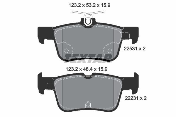 TEXTAR Plaquettes de frein 2253101 2253101 Plaquette de frein sport TEXTAR FORD CAPRI