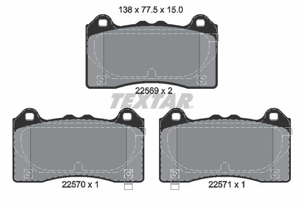 TEXTAR Pastilhas de travão 2256901 2256901 Pastilhas de travão TEXTAR FORD GRANADA
