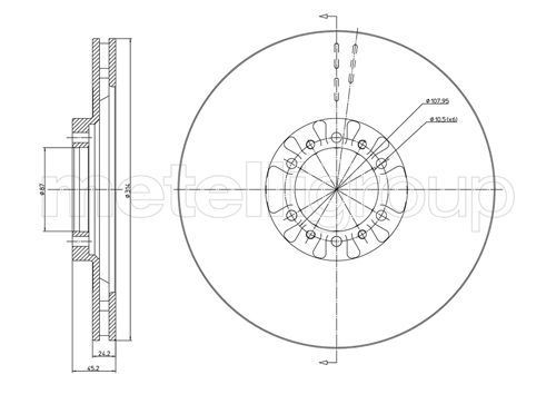 METELLI Bromsskiva 23-0709 23-0709 METELLI bromsskivor Land Rover FREELANDER