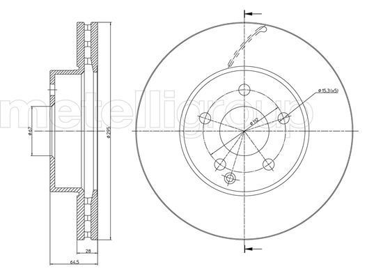METELLI Disque de frein 23-0935C METELLI 23-0935C Disque Mercedes SLK R172 pas cher