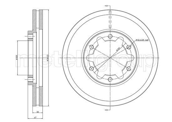 Disque de frein METELLI 23-1175 METELLI 23-1175 Disques de frein avant et arrière Nissan PATROL 2020