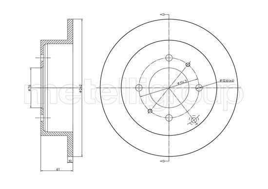 METELLI Remschijf 23-1207C 23-1207C METELLI Remschijf Hyundai goedkoop