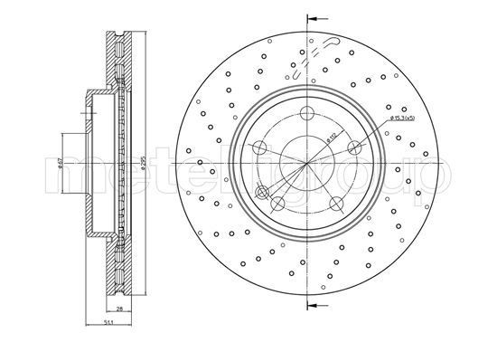 METELLI Brake disc 23-1489FC 23-1489FC METELLI brake discs for MERCEDES-BENZ GLK