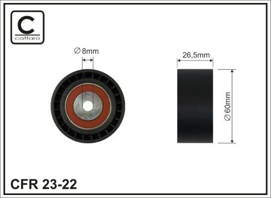 CAFFARO Τροχαλία παρέκκλισης, ιμάντας poly-V 23-22 CAFFARO 23-22 Τροχαλια αδρανειας Citroen Xsara Coupe τιμες