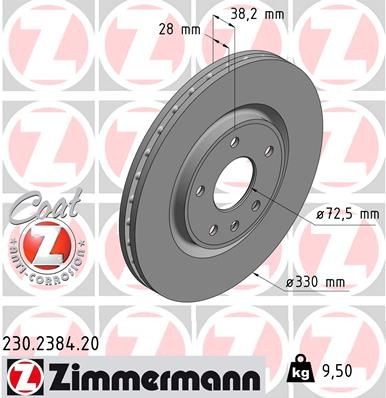 ZIMMERMANN Δισκόπλακα 230.2384.20 230.2384.20 COAT Z Δίσκοι φρένων CHRYSLER NEW YORKER ZIMMERMANN