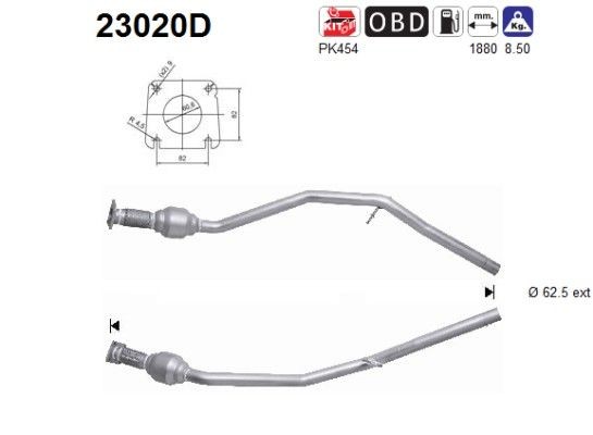 Katalüsaator AS 23020D AS 23020D Katalüsaator CHRYSLER VOYAGER 2003
