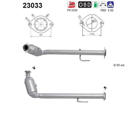 AS Katalysator 23033 AS 23033 Autokatalysator Jeep Cherokee KJ prijs