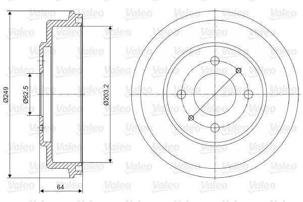 VALEO Tamburo freno 237013 237013 Tamburo freno VALEO HYUNDAI ATOS costo