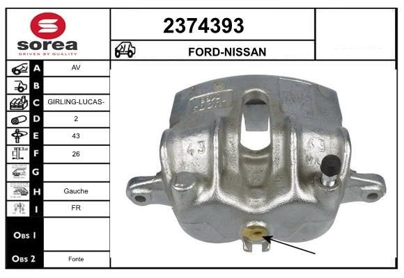 EAI Étrier de frein 2374393 EAI 2374393 Étrier Ford Maverick UDS UNS prix