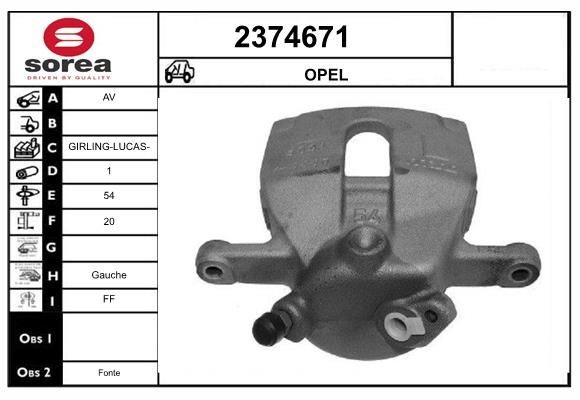 EAI Brake caliper 2374671 2374671 EAI brake caliper for SUZUKI VITARA