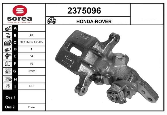 EAI Bremsekaliber 2375096 2375096 Bremsekaliber EAI HONDA CR-Z