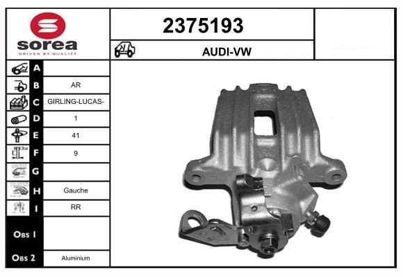 EAI Bremsecaliper 2375193 Caliper EAI Skoda FABIA 2375193