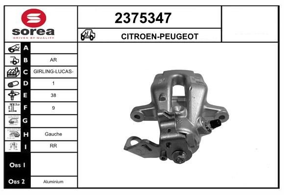 EAI Brzdový strmeň 2375347 2375347 Brzdový strmeň EAI CITROЁN BX