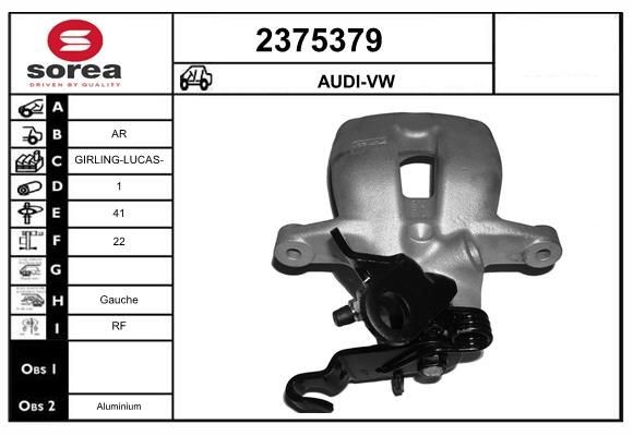 EAI Bremsecaliper 2375379 2375379 Bremseklave SKODA FABIA EAI