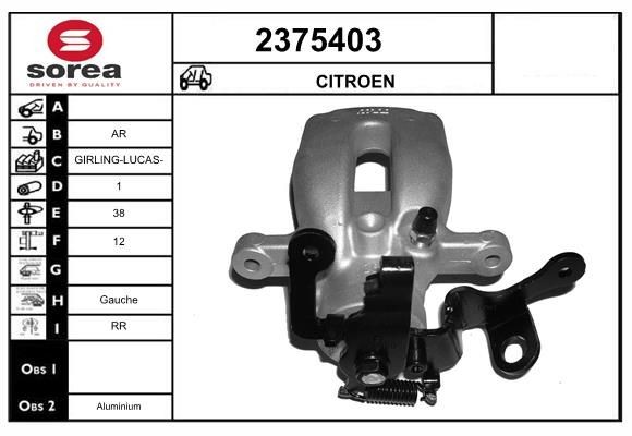 EAI Étrier de frein 2375403 Citroën BX Étriers de frein EAI 2375403