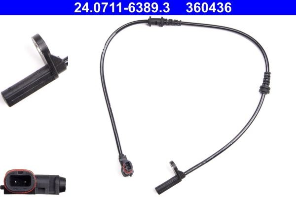 Sensor, rotações da roda ATE 24.0711-6389.3 ATE 24.0711-6389.3 Sensor ABS MERCEDES-BENZ SLK 2018