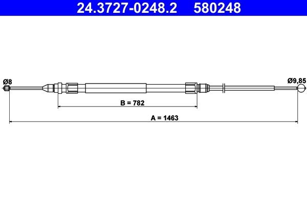 Câble de frein à main ATE 24.3727-0248.2 ATE 24.3727-0248.2 Câble de frein à main BMW Série 1 2022