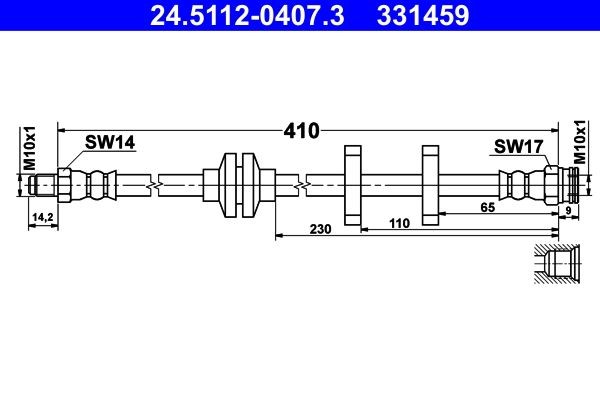 ATE Remslang 24.5112-0407.3 ATE 24.5112-0407.3 originele Remslang Fiat Stilo Station Wagon kosten