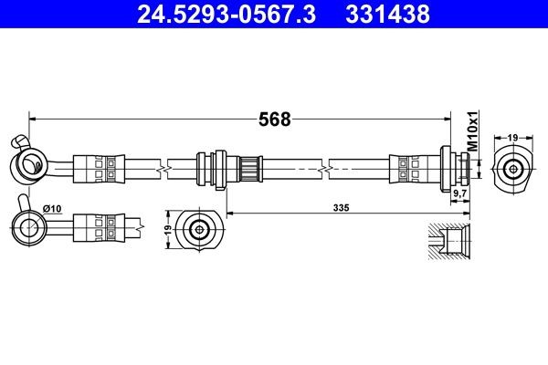 ATE Jarruletku 24.5293-0567.3 ATE 24.5293-0567.3 Almera N17 jarruletku