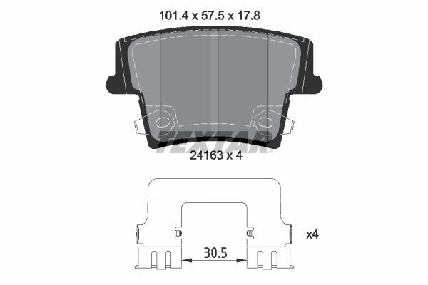 TEXTAR Remblokken 2416303 Dodge GRAND CARAVAN Remblokkenset TEXTAR 2416303