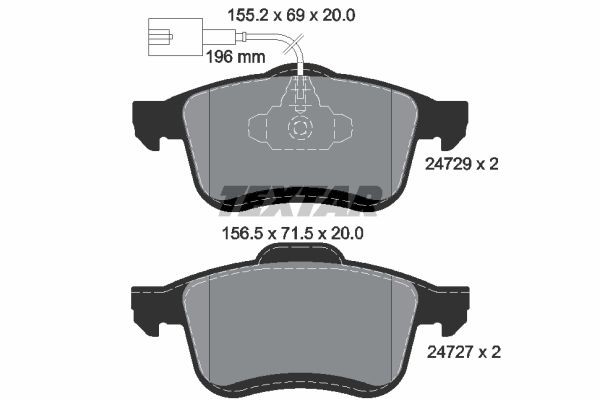 TEXTAR Remblokken 2472901 Remblokken TEXTAR DEDRA 2472901 goedkoop