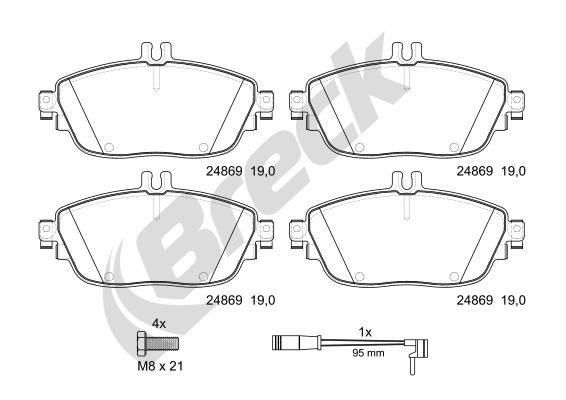 BRECK Remblokken 24869 00 701 00 24869 00 701 00 Remblokset MERCEDES-BENZ C-Klasse BRECK
