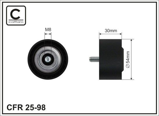 CAFFARO Umlenkrolle Keilrippenriemen 25-98 25-98 Umlenkrolle CAFFARO CHEVROLET EQUINOX