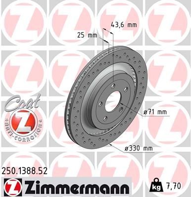 ZIMMERMANN Remschijf 250.1388.52 ZIMMERMANN 250.1388.52 Remschijf FORD USA F-250 Super Duty Crew Cab Pick-up (P221) 5.4 4WD 264 Pk 2003