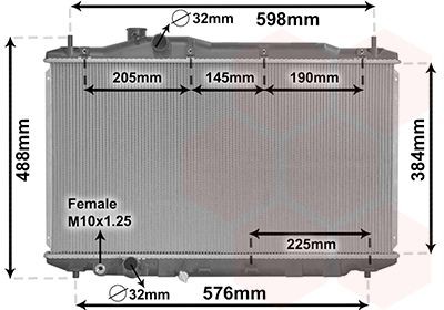 VAN WEZEL Radiaator, mootorijahutus 25002306 VAN WEZEL 25002306 Mootori jahutusradiaator Civic VIII Sedaan (FD, FA) hind