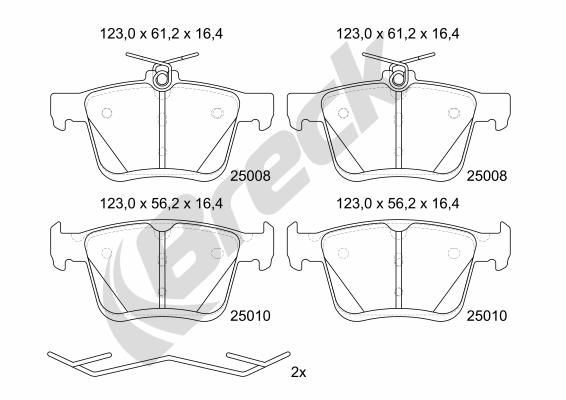BRECK Plaquettes de frein 25008 00 704 00 25008 00 704 00 BRECK Plaquette Skoda pas cher