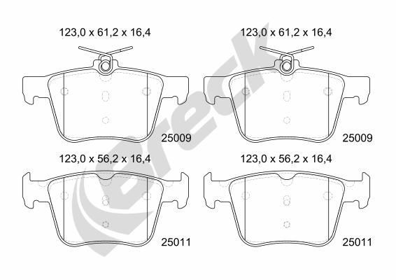 BRECK Plaquettes de frein 25009 00 704 00 Plaquette BRECK SKODA 25009 00 704 00