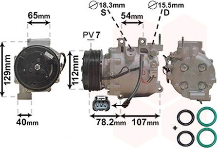 Aircopomp VAN WEZEL 2500K311 VAN WEZEL 2500K311: AC-compressor Honda ACCORD 2012