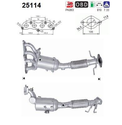 Καταλύτης AS 25114 AS 25114 Καταλύτης MAZDA 3 2007