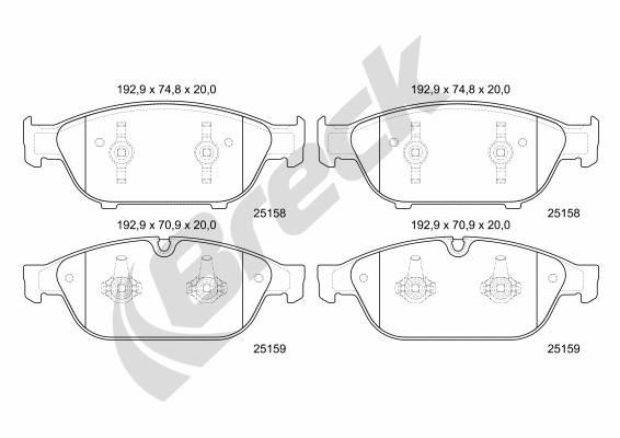 BRECK Bremseklodser 25158 00 551 00 Bremseklodser BRECK GRAND VITARA 25158 00 551 00 billig