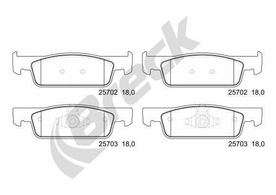 BRECK Bremseklosser 25702 00 702 00 25702 00 702 00 Bremseklosser BRECK RENAULT LAGUNA