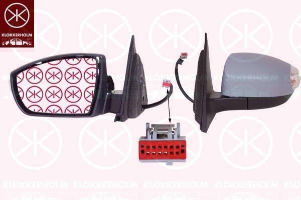 KLOKKERHOLM Buitenspiegel 25831042 Ford TRANSIT CONNECT Autospiegel KLOKKERHOLM 25831042