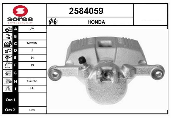 EAI Bremsekaliber 2584059 Bremsekaliber EAI Honda CR-Z 2584059