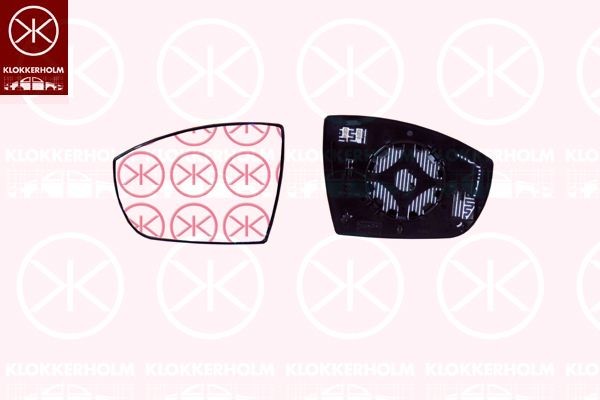 KLOKKERHOLM Speilglass, ytterspeil 25841062 25841062 Sidespeilglass FORD TRANSIT CUSTOM KLOKKERHOLM